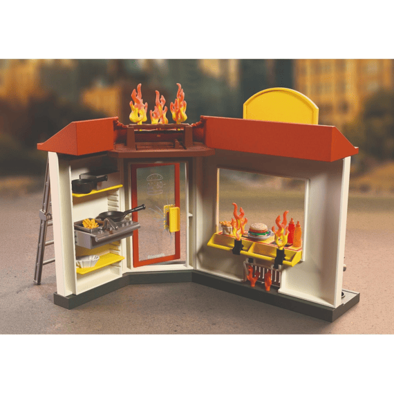 Playmobil 72195 City Action Brandweerquad Met Hamburgerkraam