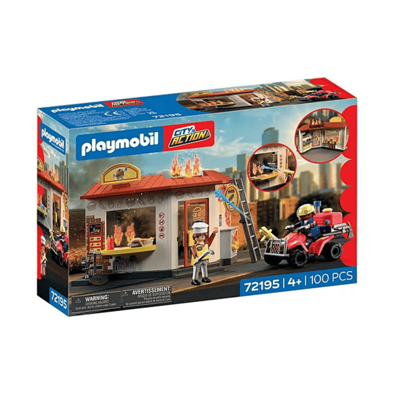 Playmobil 72195 City Action Brandweerquad Met Hamburgerkraam
