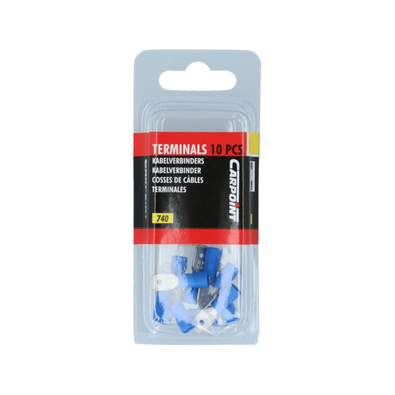 Carpoint Vlakstekker 740 Blauw 6.3x0.8mm 10stuks