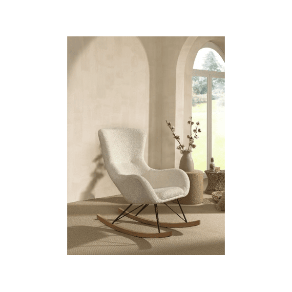 Vipack Schommelstoel Rocky White Boucle