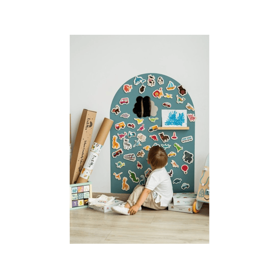 Tix&mix Magnetisch Muursticker Cyan Wave + 2 Potloden