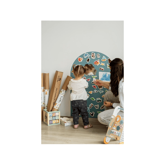 Tix&mix Magnetisch Muursticker Cyan Wave + 2 Potloden