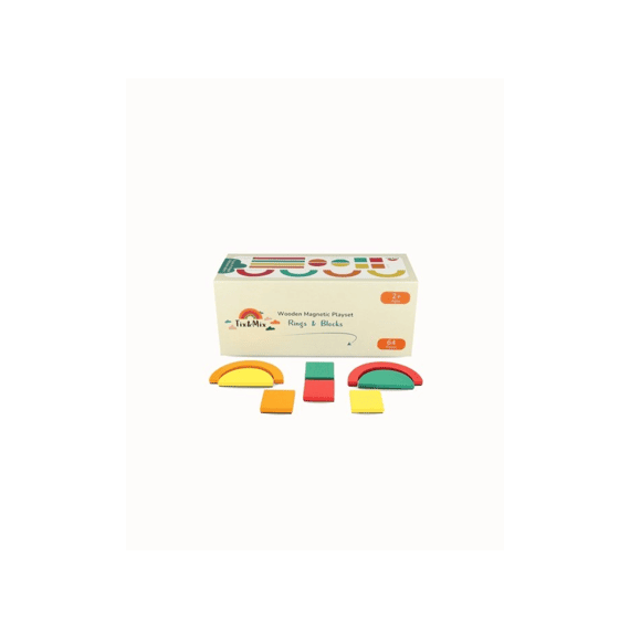 Tix&mix Magnetische Speelset Ringen En Blokken 64 St