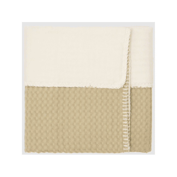Koeka Deken Wieg Amsterdam Wafel Fleece olijf 75x100 cm