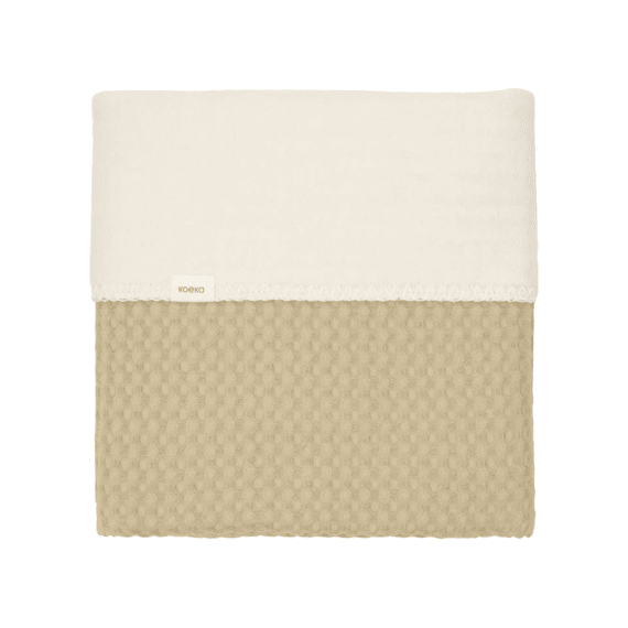 Koeka Deken Wieg Amsterdam Wafel Fleece olijf 75x100 cm