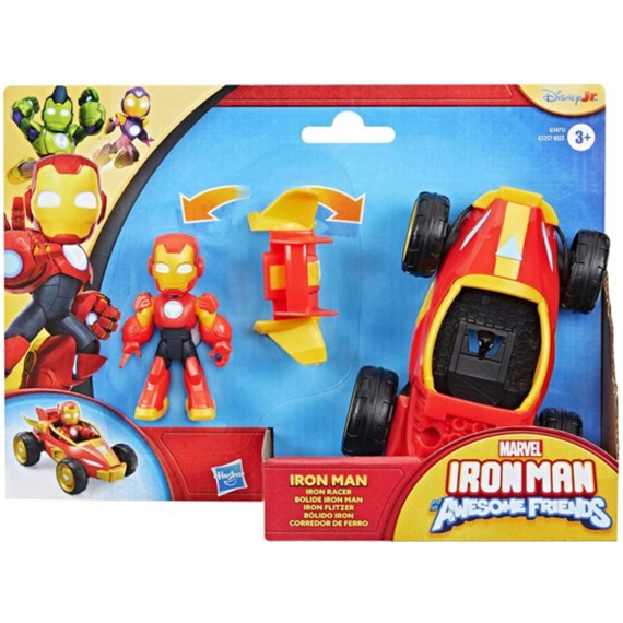 Marvel Iron Man And His Awesome Friends Actiefiguur Met Voertuig Assortiment