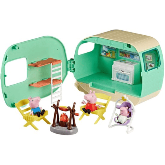 Peppa Pig Speelset Caravan Met 3 Biggetjes