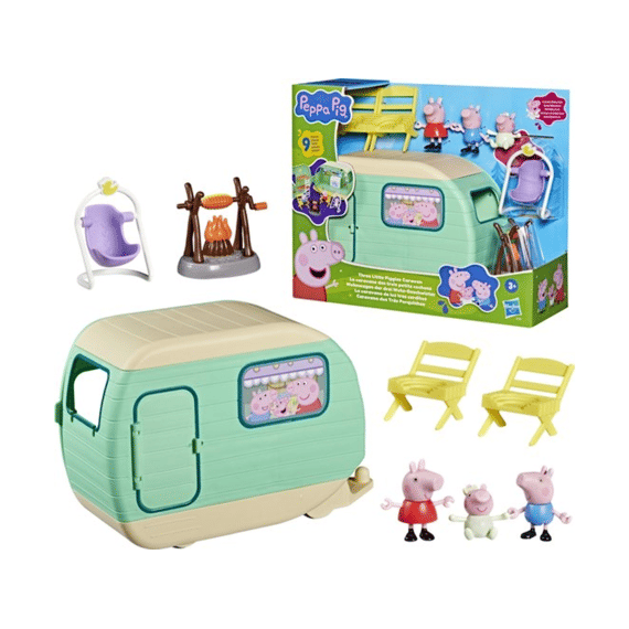 Peppa Pig Speelset Caravan Met 3 Biggetjes