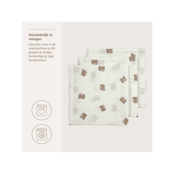 Meyco Tetradoeken 70x70 3-pack Bear