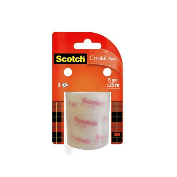 Scotch Cristal Plakband 19mmx25m Set Met 3 Rollen