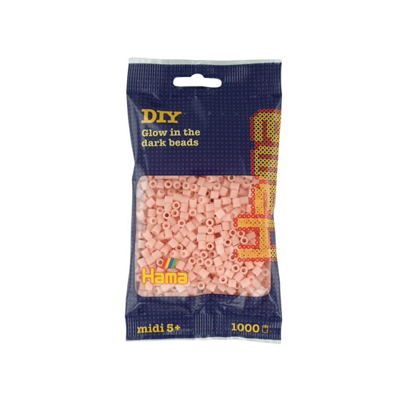 Hama Parels In Zakje 1000 Stuks Glow In The Dark Rood