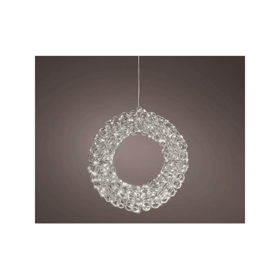 Micro Led Krans Pet Flashing Effect Buiten D38xl9cm Zilver/warm Wit