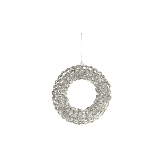 Micro Led Krans Pet Flashing Effect Buiten D38xl9cm Zilver/warm Wit