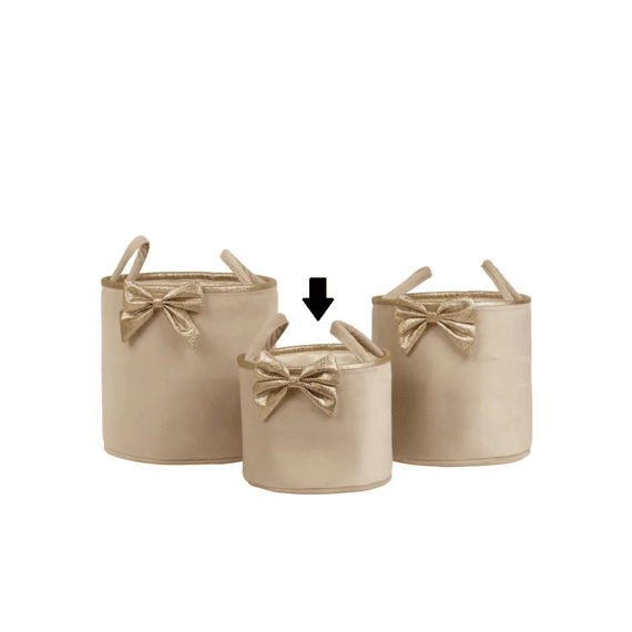 Mand Polyester Fluweel Rond Parel Small