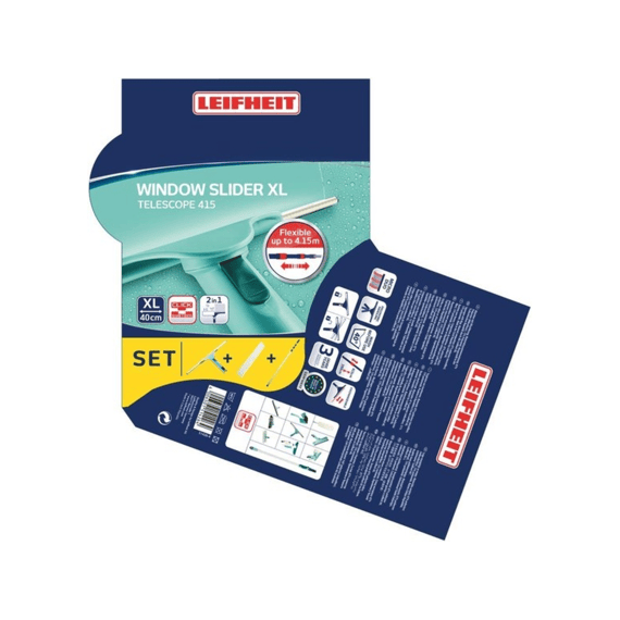 Leifheit Squeegee 2in1 Xl Pro Reach 40cm Tele 415cm Set