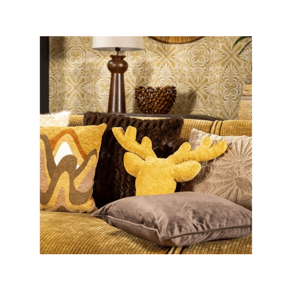 Dutch Decor Sierkussen Mouna 45x45 Cm Honey Mustard