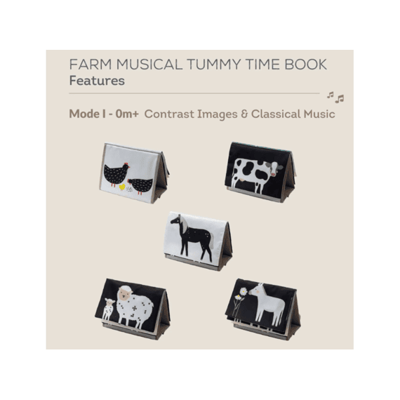 Taf Toys Farm Musical Tummy Time Book