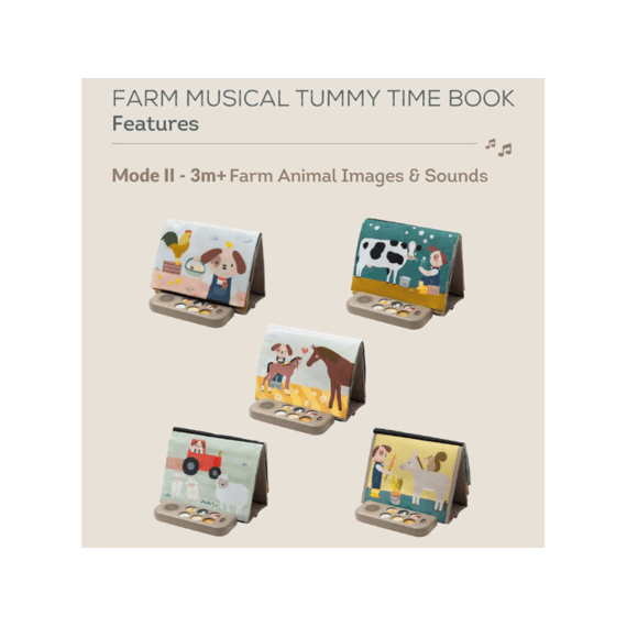 Taf Toys Farm Musical Tummy Time Book