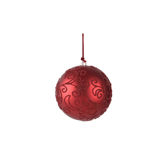 Kerstbal Polystyreen Mat Beads Dia12cm Ossenbloed
