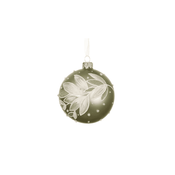 Kerstbal Glas Mat Dia8cm Matcha Green