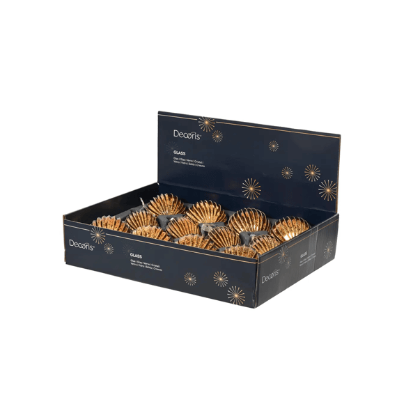 Kerstbal Glas Glitter Dia8cm Bruin 3 Assortiment