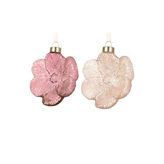 Bloem Glas Transparant Glitter L9.7-w4.5-h11.6cm 2 Assortiment