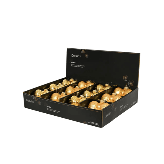 Strik Glas Shiny-mat L9-w4.2-h10cm Licht Goud 2 Assortiment