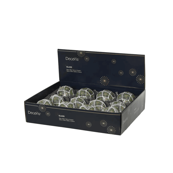 Kerstbal Glas Dia8cm Wit/kleur(en) 3 Assortiment