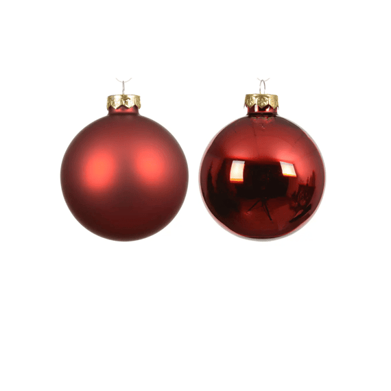 Kerstballen Glas Shiny-mat Dia10cm Kerstrood