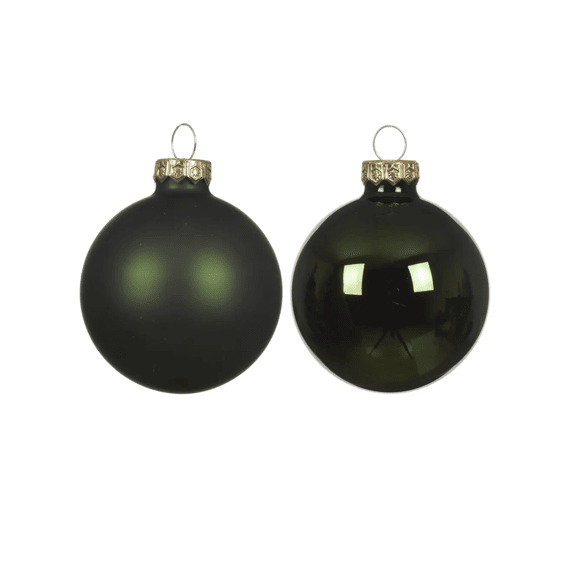 Kerstballen Glas Shiny-mat Dia10cm Dennengroen