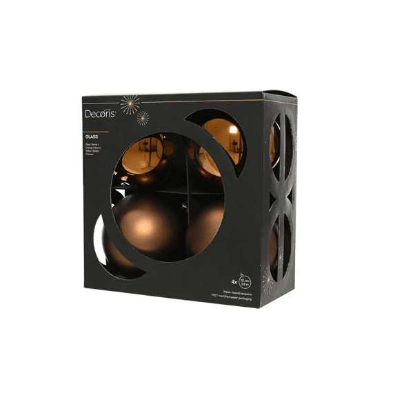 Kerstballen Glas Shiny-mat Dia10cm Espresso