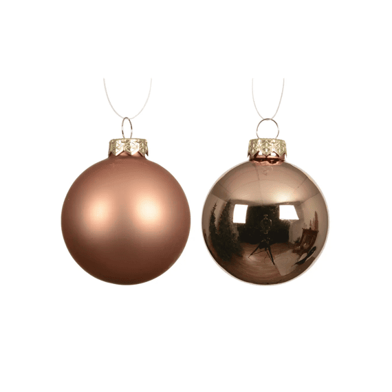 Kerstballen Glas Shiny-mat Dia10cm Brandy