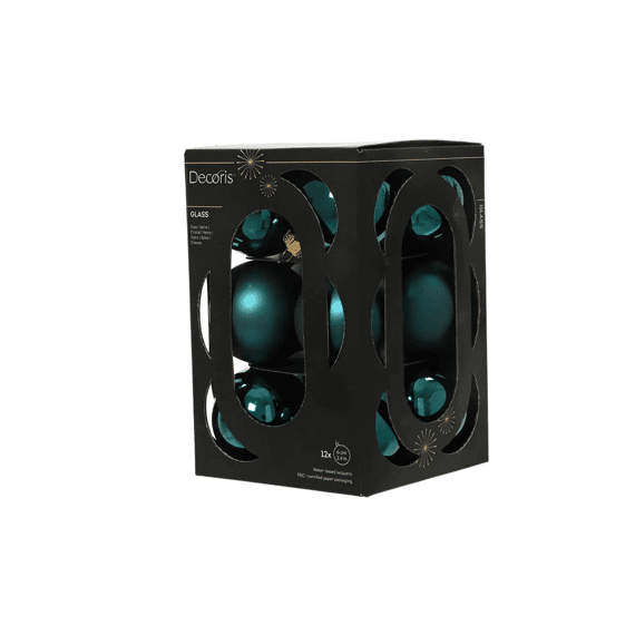 Kerstballen Glas Shiny-mat Dia6cm Emerald