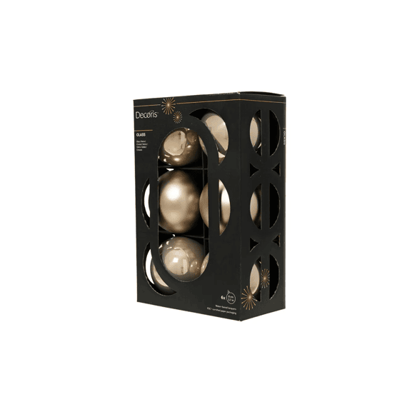 Kerstballen Glas Emaille-mat Dia8cm Smokey Parel