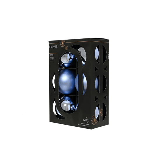 Kerstballen Glas Shiny-mat Dia8cm Ochtendblauw