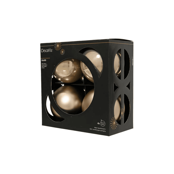 Kerstballen Glas Emaille-mat Dia10cm Smokey Parel