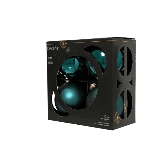 Kerstballen Glas Shiny-mat Dia10cm Emerald