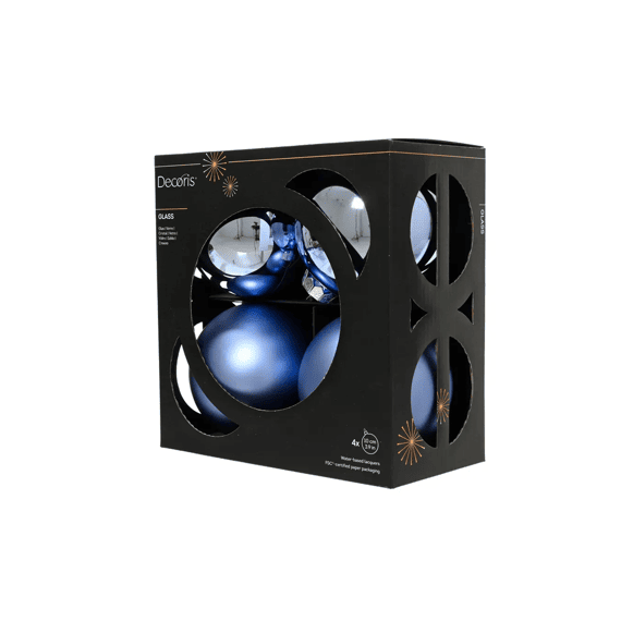 Kerstballen Glas Shiny-mat Dia10cm Ochtendblauw