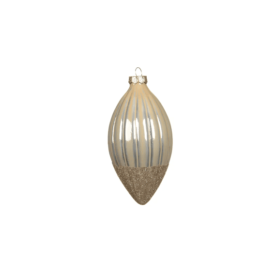 Olijf Glas Emaille-mat-glitter Dia6cm-h12cm Parel