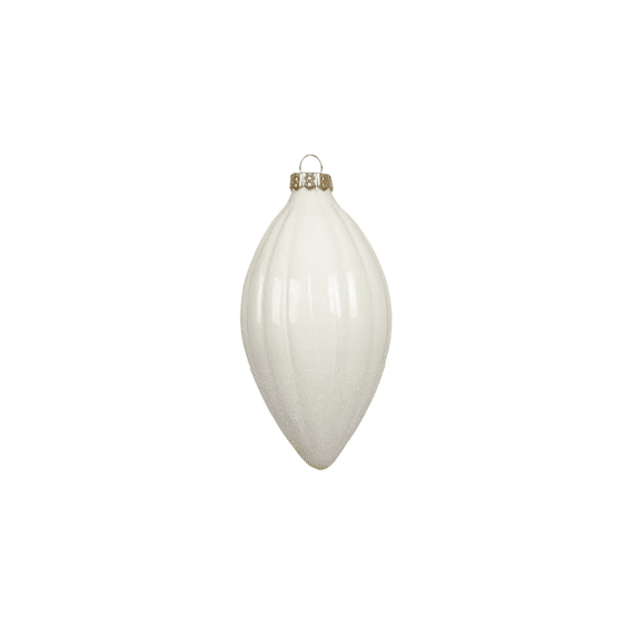 Olijf Glas Emaille-mat-glitter Dia6cm-h12cm Wolwit