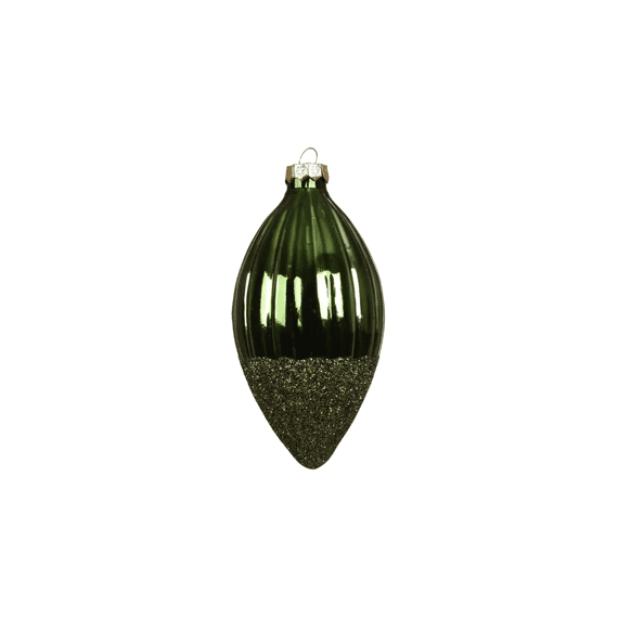 Olijf Glas Shiny-mat-glitter Dia6cm-h12cm Dennengroen