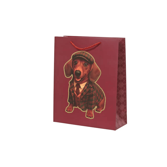 Giftbag Dachshund L18-w8-h24cm Ossenbloed/kleur(en)