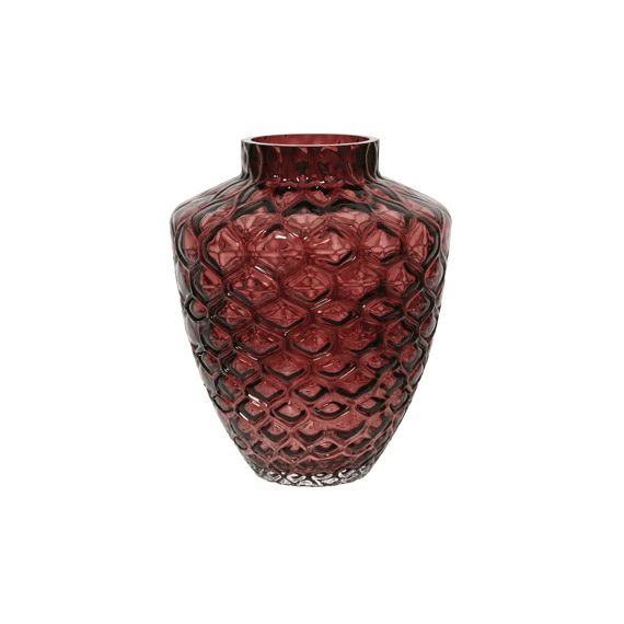 Vaas Glas Dia24.5c-h30cm Donkerroze