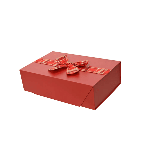 Giftbox Karton Rechthoek Strik L28-w18-h8cm Rood