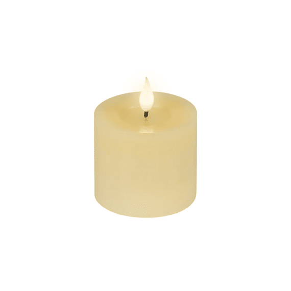 Led Kaars Wax Vlam Binnen Dia7.5-h9.5cm Creme/warm Wit