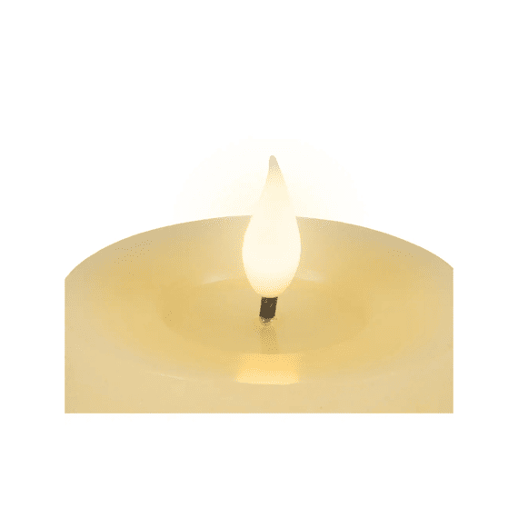 Led Kaars Wax Vlam Binnen Dia7.5-h9.5cm Creme/warm Wit