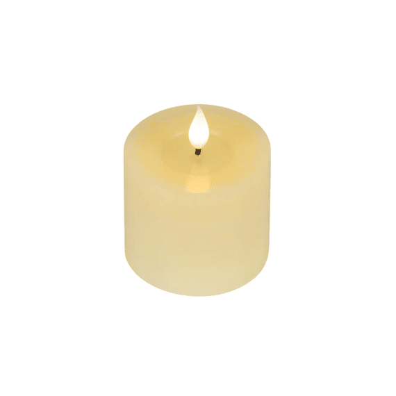 Led Kaars Wax Vlam Binnen Dia7.5-h9.5cm Creme/warm Wit