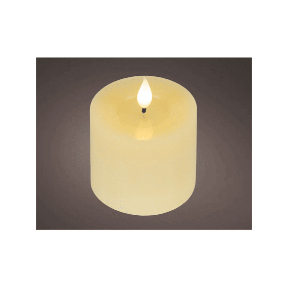 Led Kaars Wax Vlam Binnen Dia7.5-h9.5cm Creme/warm Wit