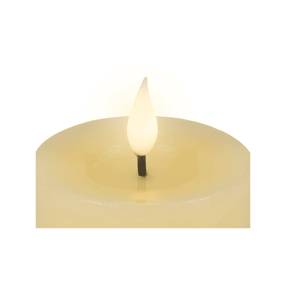 Led Kaars Wax Vlam Binnen Dia7.5-h13.5cm Creme/warm Wit