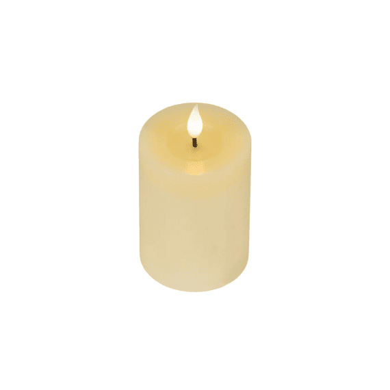 Led Kaars Wax Vlam Binnen Dia7.5-h13.5cm Creme/warm Wit